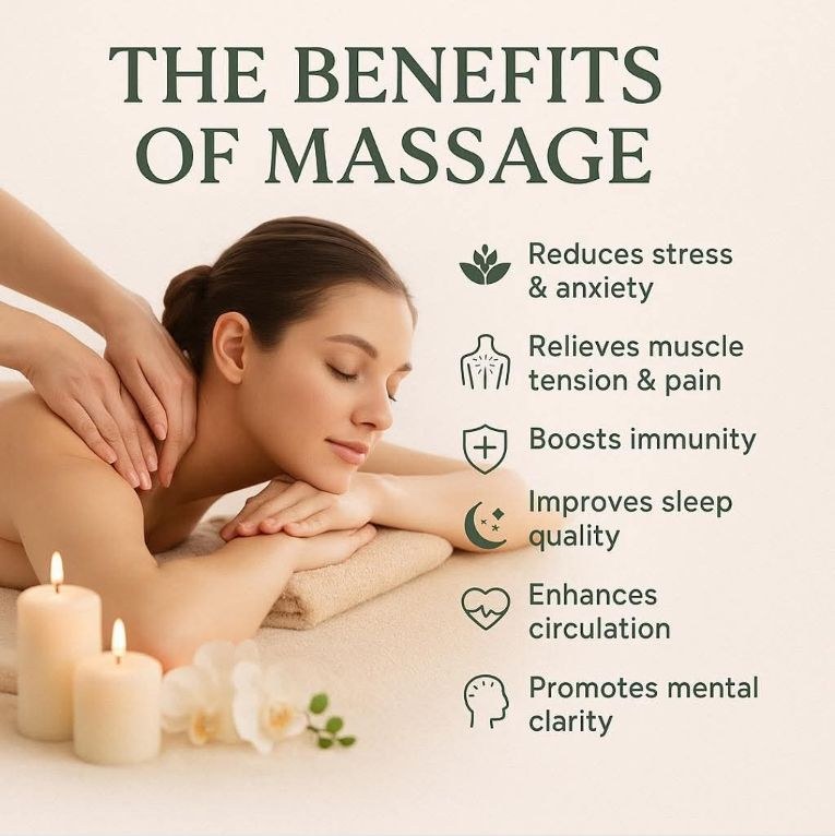 The benefits of massage graphic